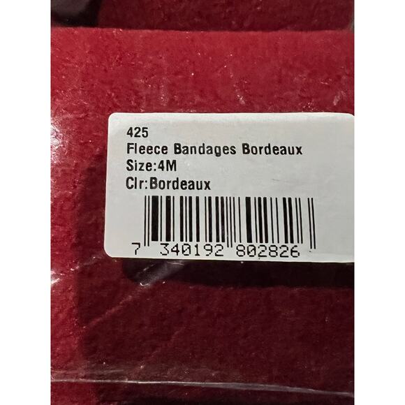 Equestrian Stockholm Polo Wraps Bordeaux Set of 4 NWT - Picture 4 of 5